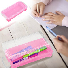 Transparante PVC-pennendoos - Grote inhoud, goed sluitend deksel en stapelbaar ontwerp, opbergdoos in meerdere kleuren voor kinderen en volwassenen -