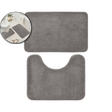 Set di 2 tappeti da bagno, tappetini sottili per il bagno, tappeti per la toilette, ad asciugatura rapida, lavabili in lavatrice, a pelo corto,