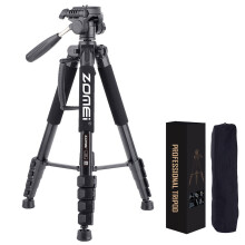 Tripé profissional portátil Q188 para câmeras DSLR e DV, 188 cm.