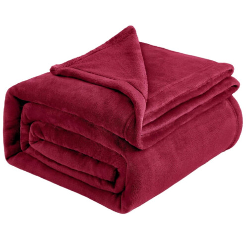 Plush Flannel Blanket Soft Silver Gray 70x100 inch