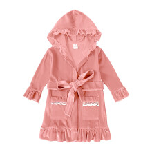 Camicia da notte natalizia in velluto a maniche lunghe per bambine, accappatoio comodo per il tempo libero, completo pigiama per le vacanze, rosa,
