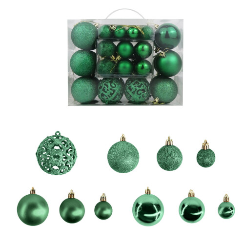 Clear Christmas Ball Ornaments, 50PCS, Compatible with All Tree Sizes