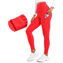 YOGA Thermal Fleece Lined Leggings Women 28'' - Winter Warm High Waisted Hiking Pants with Pockets Workout Running Tights