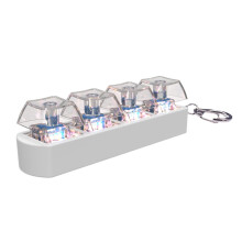 LED Light Up Keyboard Clicks Toy 4Key Keycap Tester Keychain For Anxiety Relief