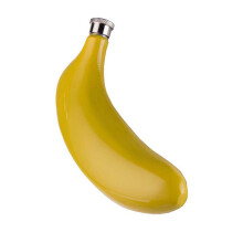 Banana-Shaped Stainless Steel Flask, 5 oz, Leak-Proof, Funny Gift & Liquor Disguise – Compatible with Travel, Fishing, Hiking