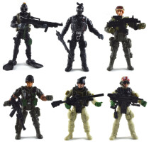 6x1:18 Spesialstyrke SWAT-soldater actionfigurer pansret soldat ornament