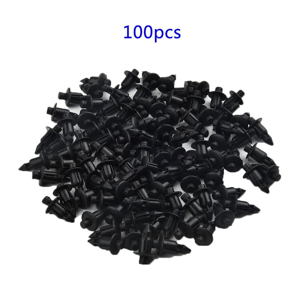 100Pcs Car 6Mm Panel Rivet Fasteners Push Pin Clamps For Suzuki Gsxr For Honda Car Fender Push Retainer Pin Rivet Clip Black 9028731725178