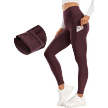 YOGA Thermal Fleece Lined Leggings Women 28'' - Winter Warm High Waisted Hiking Pants with Pockets Workout Running Tights