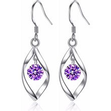 925 Silver Dangle Earrings for Women – Hypoallergenic, Nickel-Free, Sparkly Crystal Teardrop Drop Earrings