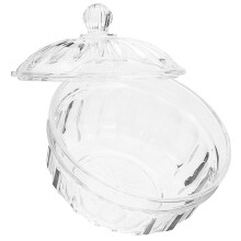 HOMEMAXS Bol acrilic transparent pentru bomboane cu capac pentru acasă, bol mic pentru fructe, ușor, 3,5 inci