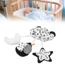 Baby Spiral-Geschwister Spielzeug Schwarz-Weiß Plüsch Rassel für Kinderwagen & Autositz