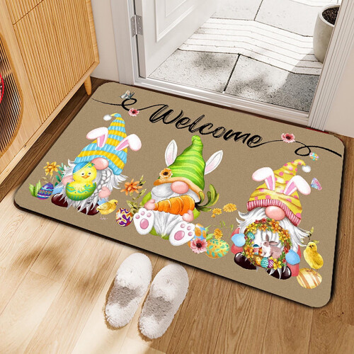 Easter Bunny Egg Decorated Carpet Cloth