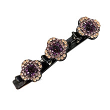 Xinwanna Hair Pin Braided Hair Double-Layer Hair Clip Flower Shape Bang Hairpin Non-slip Teeth Sparkling Shine Hair Accessory (Type I)