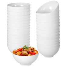 36-Pcs Melamine Pasta Bowls Set, 312ml, White Non-Breakable, Dishwasher-Safe, Lightweight – Compatible with Home & Party Use