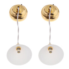 2x Miniature Dollhouse 1:12 Battery Operated Lamp LED Modern Warm Ceiling Light