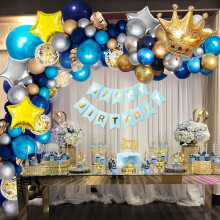 Men Happy Birthday Party Decoration Kits, 11.00 x 8.80 x 1.80 in Blue