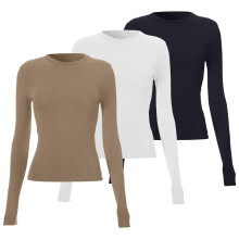 3PC Women's Fitted Long Sleeve Tops – Basic Shirts for Women, Compatible with Everyday Wear