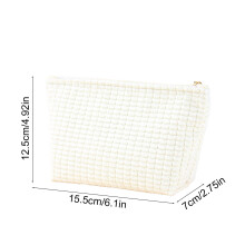 Corduroy Makeup Bag Women Wide-Opening Toiletry Pouch