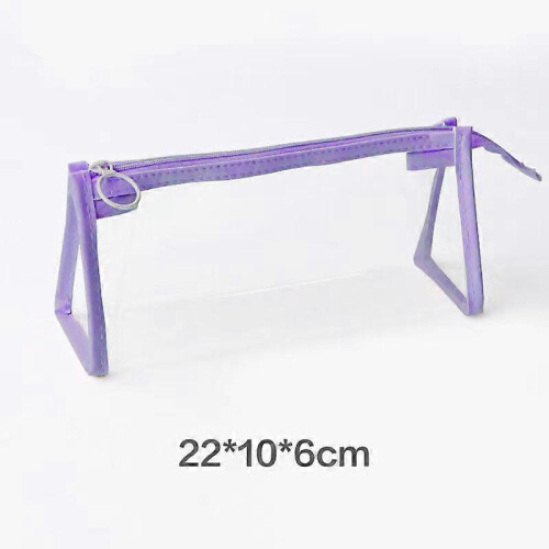 (Purple) Clear Pencil Case See Through Pencil Case (Pink)