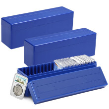 Coin Slab Storage Boxes (3-Pack, 20 Slots Each), Plastic Cases for 60 Slabs, Compatible with PCGS/NGC/PMG