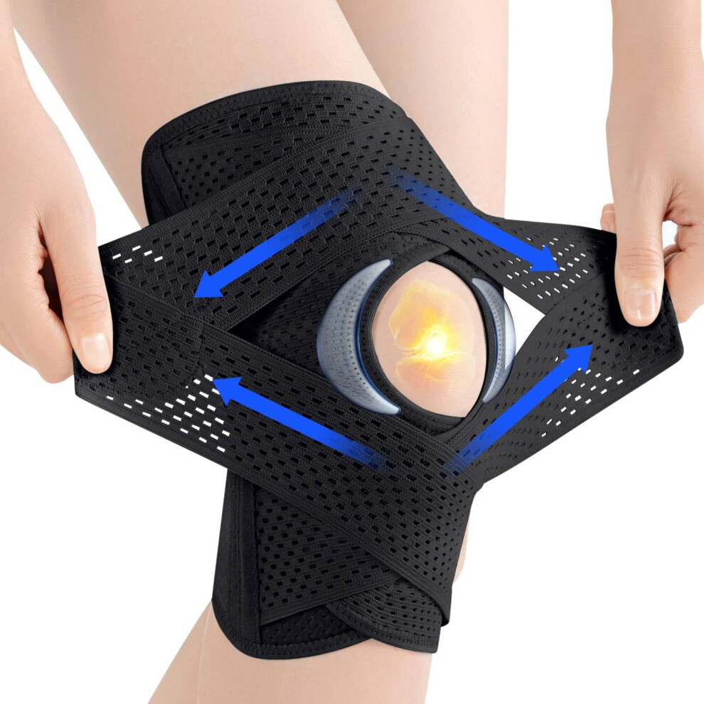 Adjustable Knee Brace for Men & Women â Breathable Compression Support with Side Stabilizers for Meniscus, ACL/MCL, Arthritis Recovery