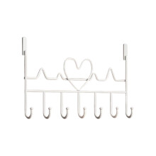 Over The Door Hooks No Holes Needed, Sturdy Metal Door Hanger with U-Shaped Hooks, 16.14 Inch Wide Coat Rack for Closet, Entryway, Dorm