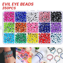 450pcs Evil Eye Beads,6mm Flat Round Eye Bracelet Beads 15 Colors For DIY Jewelry Making