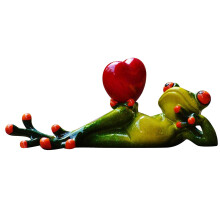 Statuette di rana in resina, ornamenti, stile bizzarro per la casa e il tavolo, integrità morale, regalo di San Valentino per gli amanti delle rane