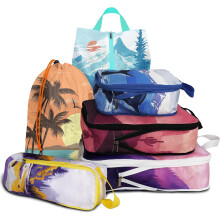 Lot de 6 cubes de rangement compressibles et étanches pour le voyage, organisateurs de bagages lavables compatibles avec les bagages cabine et les