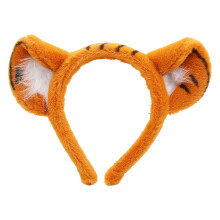 Diadema de orejas de tigre de peluche, diadema de animales de dibujos animados, accesorios para el cabello esponjosos