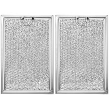 Mikrovågsugnsfettfilter för GE kompatibel med LG Kenmore Frigidaire 2 st aluminiumplast WB06X10309