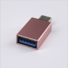 Adaptor USB 3.0 tip C mascul/femelă din aliaj de aluminiu pentru telefon mobil, cititor de carduri U-Disk, încărcare OTG, roz