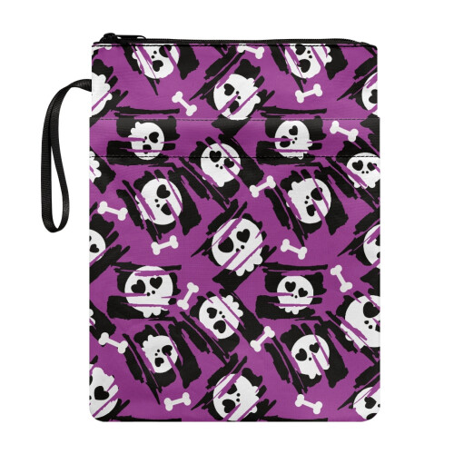 Skull Pattern Book Cover Zip Pouch – 1pc
