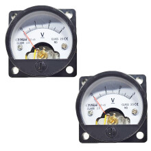 2x DC0-3V Analog-Voltmeter, analoges Spannungsmessgerät für Einbaurahmen, SO45-Sockel, Direktanschluss