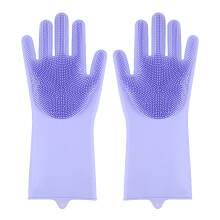 Silicone Dishwashing Gloves Reusable Household Kitchen Cleaning Scrubber Gloves for Washing