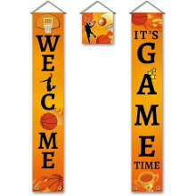 3pcs Basketball Welcome Porch Banner – Hanging Door Sign, Party Backdrop & Birthday Decoration, Compatible with Indoor/Outdoor Use