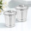 2Pcs Galvanized Trash Bucket with Lid Silver Metal Garbage Bin for Desktop Storage Use 1