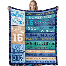Sweet 16th Birthday Blanket Gift for Girls Boys(40*50inch)