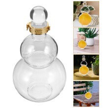 Gourd Shaped Wine Bottle Transparent Borosilicate Glass 1Pcs 10.6x5.5x5.5in