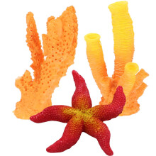 3Pcs Vivid Resin Coral Figurine Sea Star Decor for Wedding Office Home