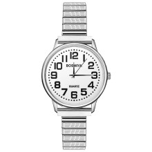 Orologio elastico da uomo, quadrante con grandi numeri arabi chiari e facili da leggere, cinturino in acciaio inossidabile, orologio elastico