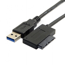 Cabo adaptador CY USB 3.0 para SATA Slimline de 7+6 pinos para unidade óptica de CD/DVD de laptop