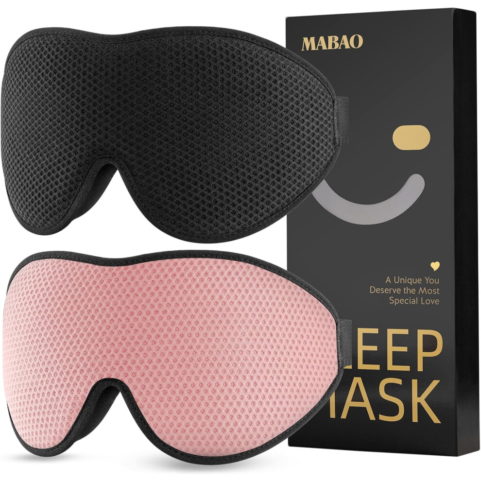 Light 3D Contoured Sleep Mask For Side Sleepers Â 100% Blocking, Adjustable Strap, Compatible With Travel & Naps