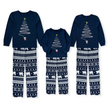 Christmas Pajamas for Family Matching Family Christmas Pajamas Set PJS Holiday Xmas Family Jammies Sleepwear (Navy Blue,Dad XXL)