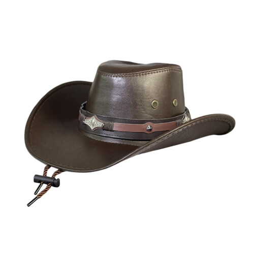 Καπέλο Cowboy Fashion με φαρδύ γείσο και ρυθμιζόμενο λουράκι στο πηγούνι Αξεσουάρ