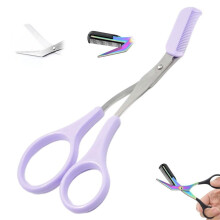 Eyebrow Trimmer Scissors with Comb, Non-Slip, for Women & Men – Pink Makeup Tool (Compatible with 2025 standards)