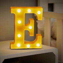 LED-bokstavlys - Batteridrevet, tilpassbare farger, for hjem, fest, bryllup, jul - Kompatibel med 3x AAA-batterier