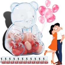 12/24-pack Gummy Bear Plastic Packaging Boxes, Size: 1.57*2.76 inches, Reusable, Suitable for Valentine's Day, Party Favors and Birthday Gifts.