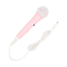Microfone infantil para cantar, portátil, com plugue de 3,5 mm, pequeno, com fio, para crianças, ideal para festas em família e para instrumentos