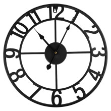 Vintage Style Metal Outdoor Wall Clock 34cm/40cm Weatherproof for Patio Porch Garden Kitchen Bedroom Farmhouse Decor Black or Gold